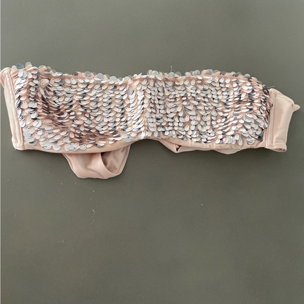 Victoria’s Secret sequin swim bandeau top strapless size small